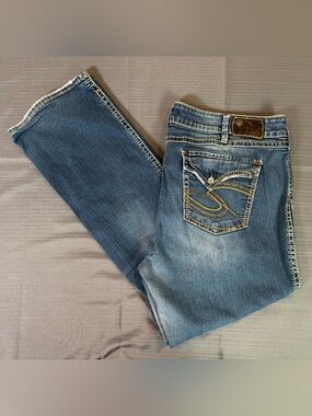 Silver Jeans Co. McKenzie Women’s Jeans 22 Bootcut Y2K Flap Pocket Denim
